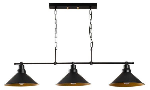 Sivani MR-835 fekete fém függőlámpa, 108 x 24 cm, 3 izzós