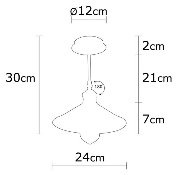 Berceste N-658 vintage fém függőlámpa, Ø24 cm