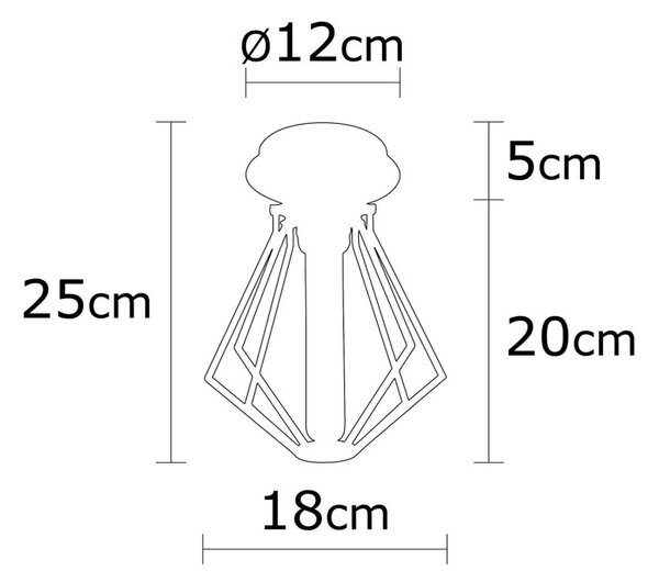 Oylat N-1039 fekete vas függőlámpa, Ø18 cm