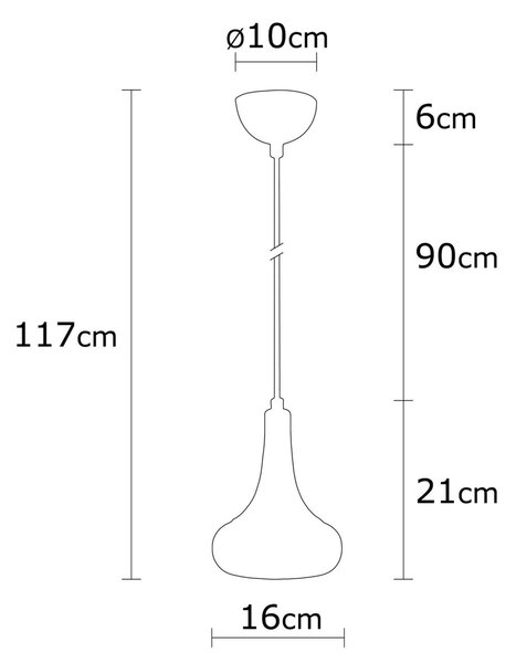 Berceste N-1366 fekete fém függőlámpa, Ø16 cm