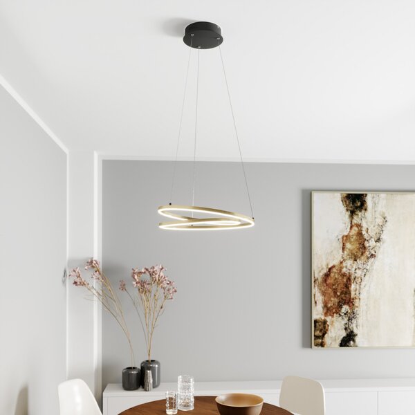Függőlámpa Lindby, Davian, dimmable, Arany / Sárgaréz, Nappali, Alumínium, Modern