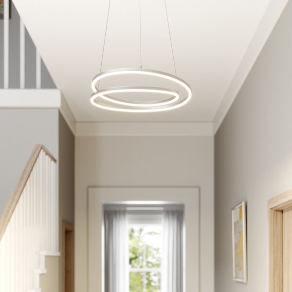 Függőlámpa Lindby, Davian, dimmable, Fémes, Nappali, Alumínium, Modern