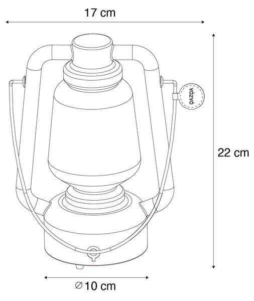 Asztali lámpa újratölthető 22 cm IP44 fehér - Storm Mini