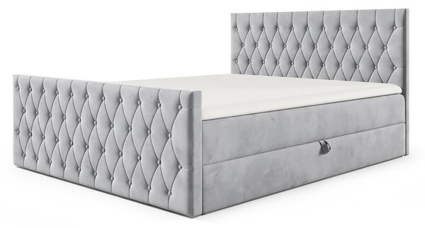 Wilsondo MONTANA kárpitozott boxspring ágy fedőmatraccal - barna Méret: 140x200