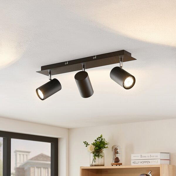 Mennyezeti Lámpa Lindby, Joffrey, dimmable, Fekete, Nappali, Fém, Modern