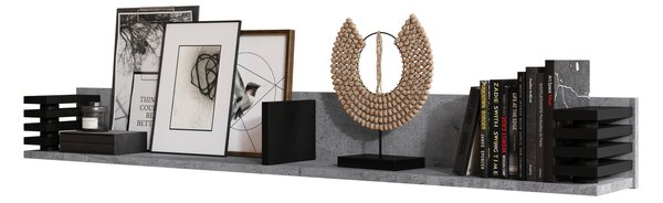 Mazzoni GOKEE PW-145 Millenium Beton/Fekete Matt - MODERN LAMELLÁS FÜGGŐ/FALI POLC