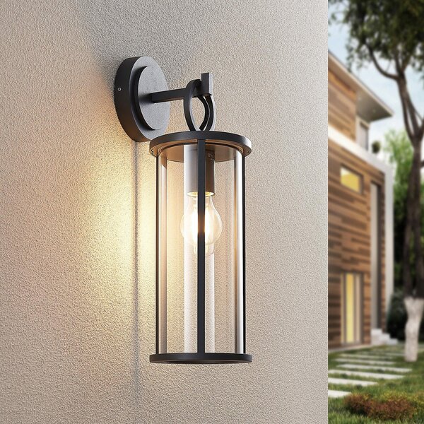 Kültéri Lámpa Lucande, Emmeline, dimmable, Fekete, Erkély, Fém, Modern