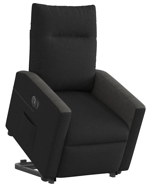 Elektromos felállást segítő fekete szövet dönthető fotel