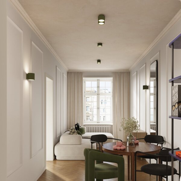 Mennyezeti Lámpa SOLLUX LIGHTING, RIBLA, dimmable, Zöld, Nappali, Alumínium