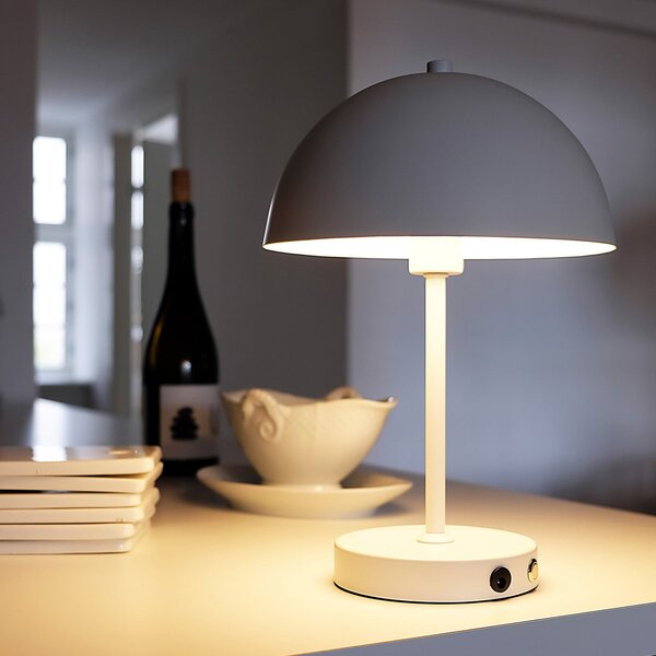 Asztali lámpa Dyberg Larsen, Stockholm, dimmable, Fehér, Nappali, Fém, Skandináv