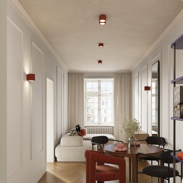 Mennyezeti Lámpa SOLLUX LIGHTING, RIBLA, dimmable, Barna / Rozsdabarna, Nappali, Alumínium