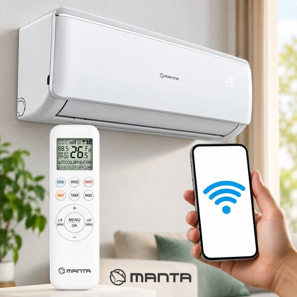 MANTA BAC012NN A++ inverteres hűtő-fűtő split klíma 3.5 kw WIFI 7 év