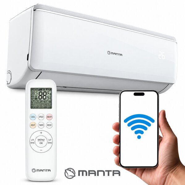 MANTA BAC018NN A++ inverteres hűtő-fűtő split klíma 5 kw WIFI 7 év