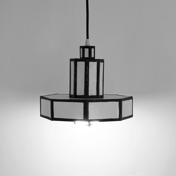 Függőlámpa SELETTI, Cut & Paste, dimmable, Fekete, Nappali, Papír / Karton, Dizájn