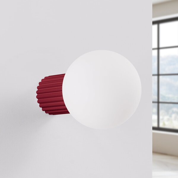 Fali Lámpa SOLLUX LIGHTING, ORBI, dimmable, Piros, Fürdőszoba, Alumínium