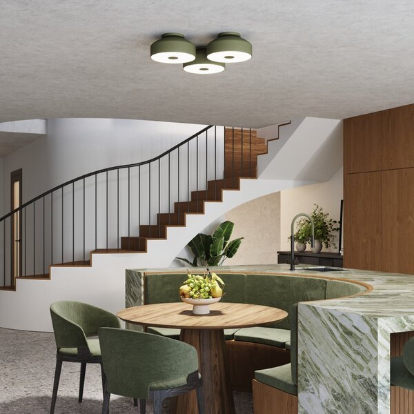 Mennyezeti Lámpa SOLLUX LIGHTING, CLARO, dimmable, Zöld, Nappali, Fém