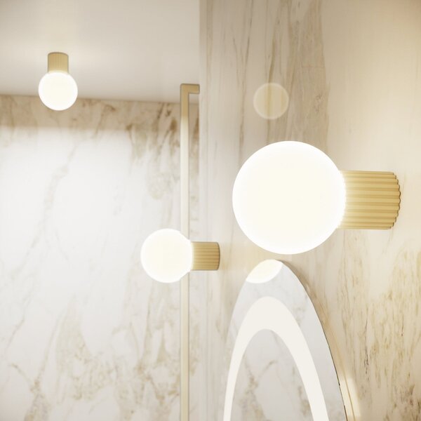 Fali Lámpa SOLLUX LIGHTING, ORBI, dimmable, Bézs, Fürdőszoba, Alumínium