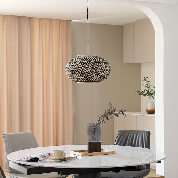 Függőlámpa Lindby, Nerys, dimmable, Fa, Nappali, Fa