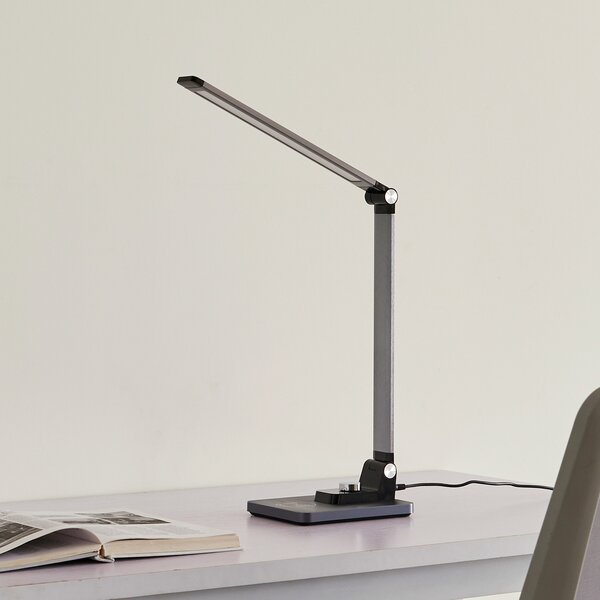 Asztali lámpa Lindby, Valtaris, dimmable, Fémes, Dolgozószoba / iroda, Műanyag, Modern