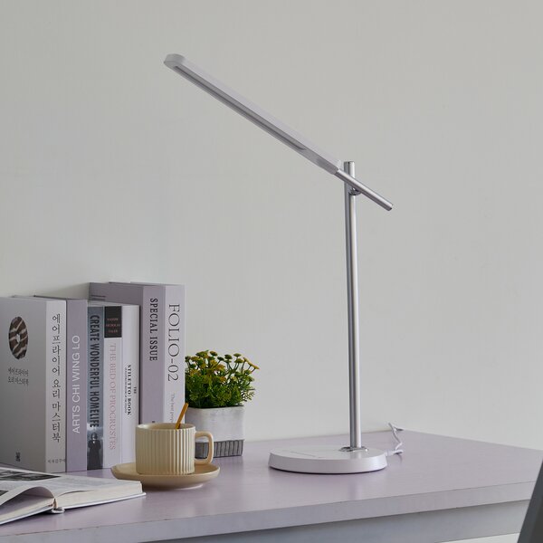 Asztali lámpa Lindby, Valtorin, dimmable, Fehér, Dolgozószoba / iroda, Műanyag, Modern