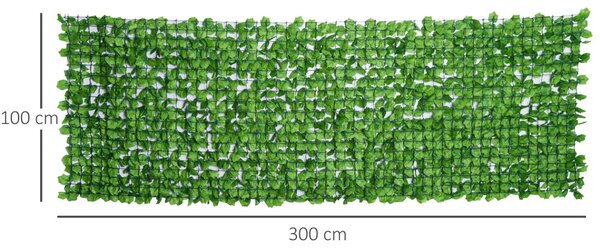 Műsövény belátásgátló, faldekoráció világoszöld 300 x 100 cm