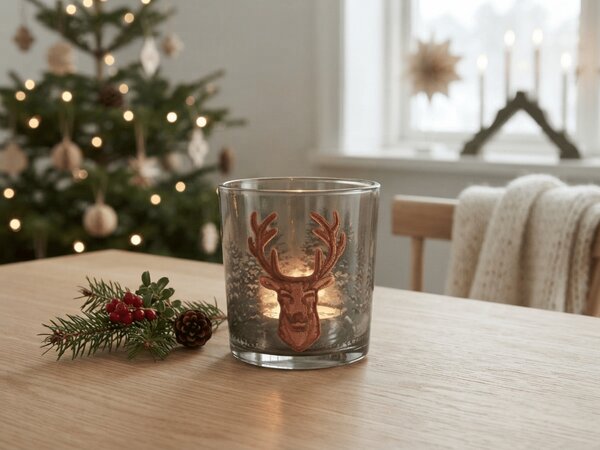 Tealight gyertyatartó FOREST DEER 9 cm
