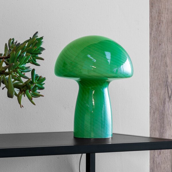 Asztali lámpa Dyberg Larsen, Mushroom, Zöld, Nappali, Üveg, Dizájn