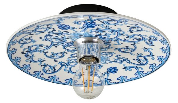 Fali Lámpa Lucande, Faelira, dimmable, Kék, Nappali, Kerámia, Vintage