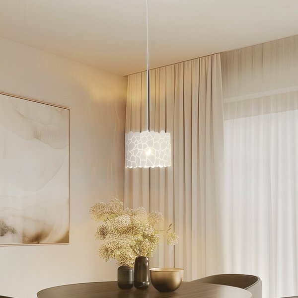 Függőlámpa Lindby, Aralena, dimmable, Fehér, Nappali, Fém, Modern