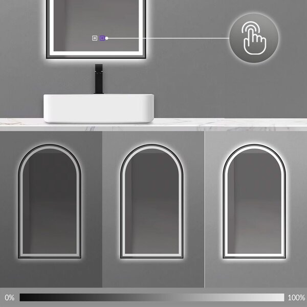 LED Tükör 60x100cm DASH BLACK
