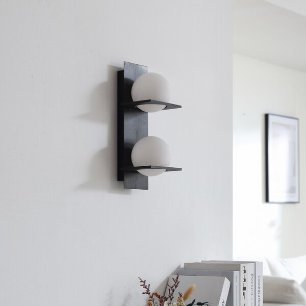 Fali Lámpa Lucande, Kulka, dimmable, Fekete, Nappali, Üveg, Modern