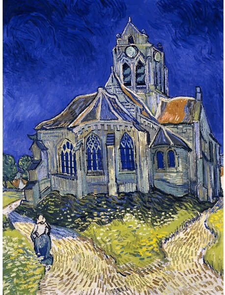 Reprodukciós kép 50x70 cm The Church at Auvers, Vincent van Gogh – Fedkolor