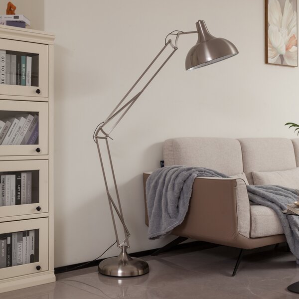 Állólámpa Lindby, Leia, Fémes, Dolgozószoba / iroda, Fém, Modern