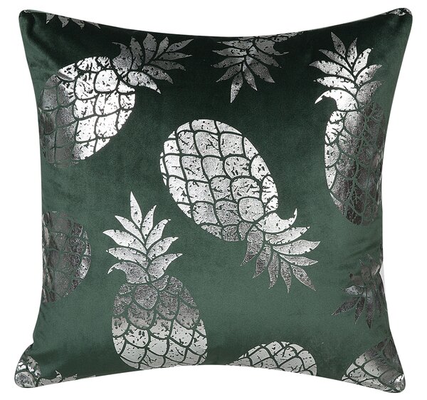 2 db díszpárna ASTILBE Bársony 45 x 45 cm Sötétzöld Növénymintás