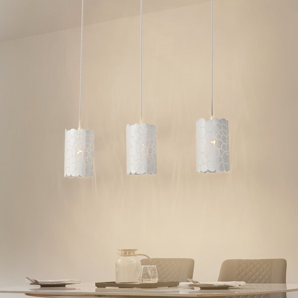 Függőlámpa Lindby, Aralena, dimmable, Fehér, Nappali, Fém, Modern