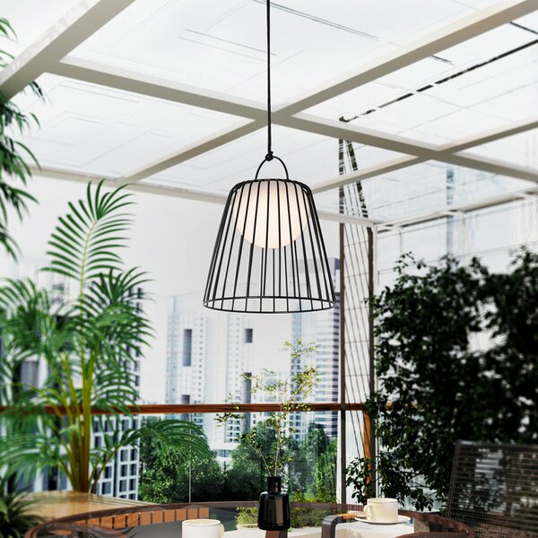 Kültéri Lámpa Lindby, Levino, dimmable, Fekete, Erkély, Fém, Modern
