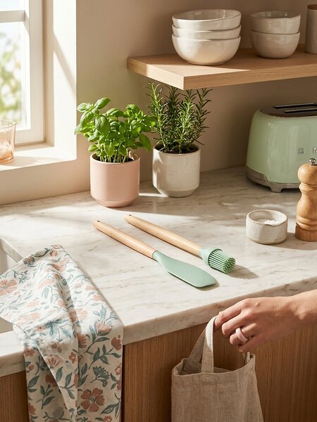 Sinsay - Szett: spatula és konyhai ecset 2 pack - világoszöld