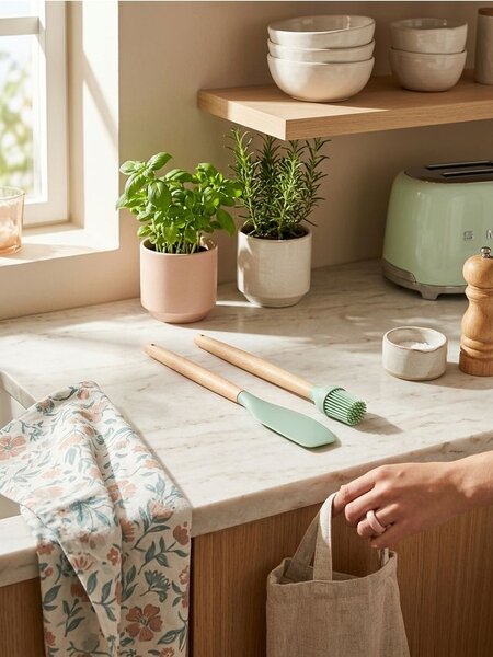 Sinsay - Szett: spatula és konyhai ecset 2 pack - világoszöld