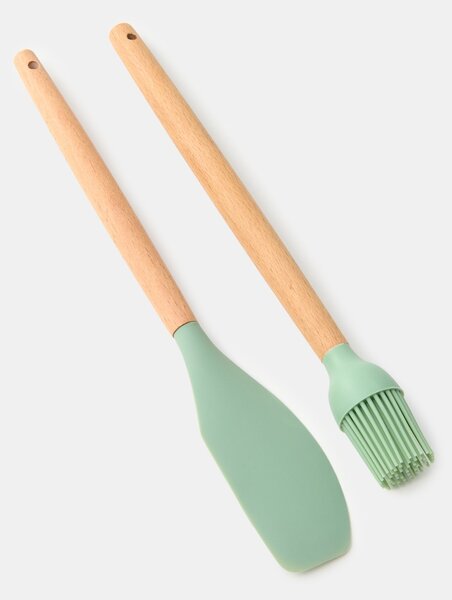 Sinsay - Szett: spatula és konyhai ecset 2 pack - világoszöld