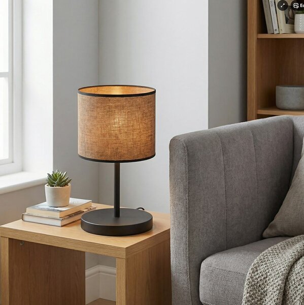 Emibig modern asztali lámpa eco barna fekete emi1657/ln1