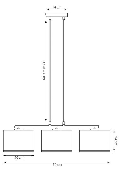 Emibig modern függeszték eco barna fekete emi1657/3