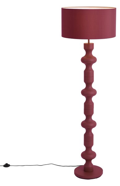 Retro állólámpa szilva színű szövet lámpaernyővel 160 cm - Captain
