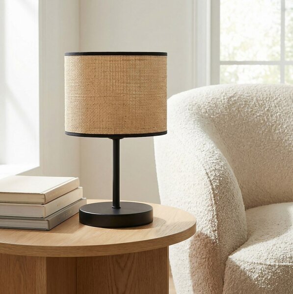 Emibig modern asztali lámpa eco barna fekete emi1654/ln1