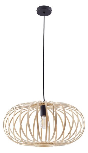 Függőlámpa Lindby, Lielle, dimmable, Fa, Étkező, Bambusz, Vidéki otthon / Rusztikus