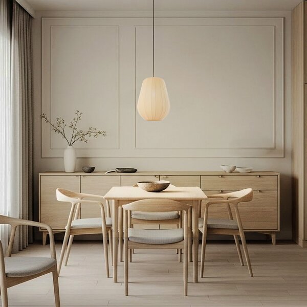 Függőlámpa Lindby, Helin, dimmable, Bézs, Étkező, Szövet / Textília, Modern