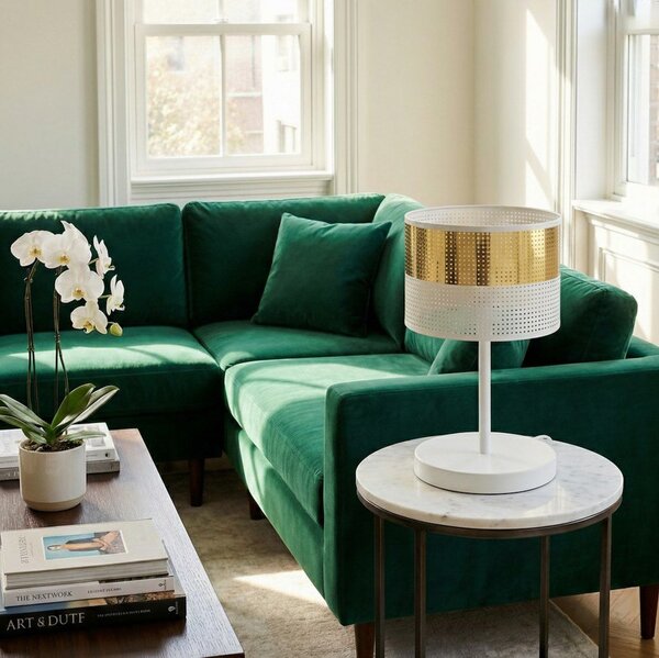 Emibig modern asztali lámpa lux fehér arany emi1650/ln1