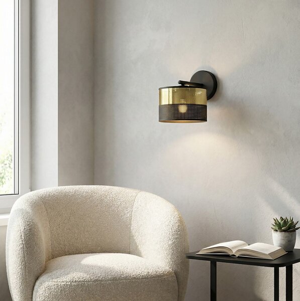 Emibig modern fali lámpa lux fekete arany emi1649/k1