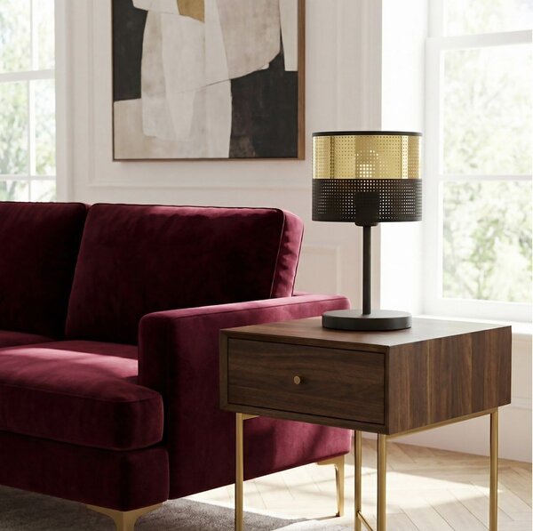 Emibig modern asztali lámpa lux fekete arany emi1649/ln1