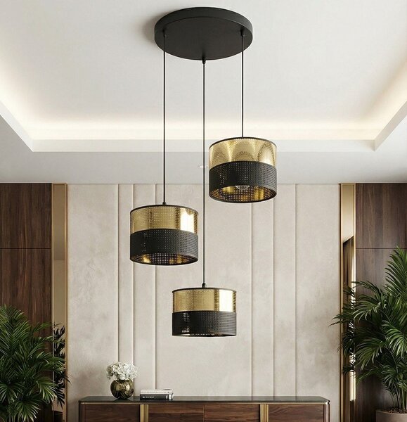 Emibig modern függeszték lux fekete arany emi1649/3prem