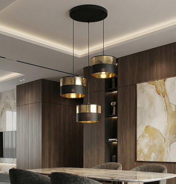 Emibig modern függeszték lux fekete arany emi1649/3prem